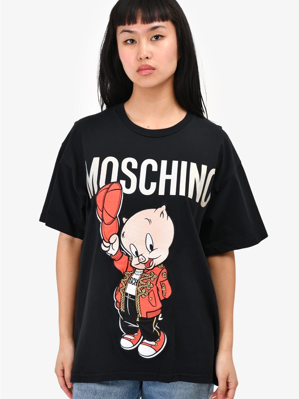 MOSCHINO BLACK PORKY PIG T-SHIRT